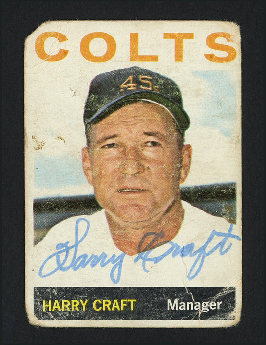 Harry Craft Autographed 1964 Topps Card #298 Houston Colt .45's (Creases) SKU #162276 - RSA