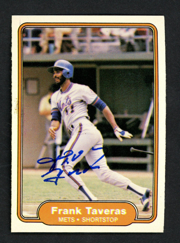 Frank Taveras Autographed 1982 Fleer Card #539 New York Mets SKU # 158540 - RSA