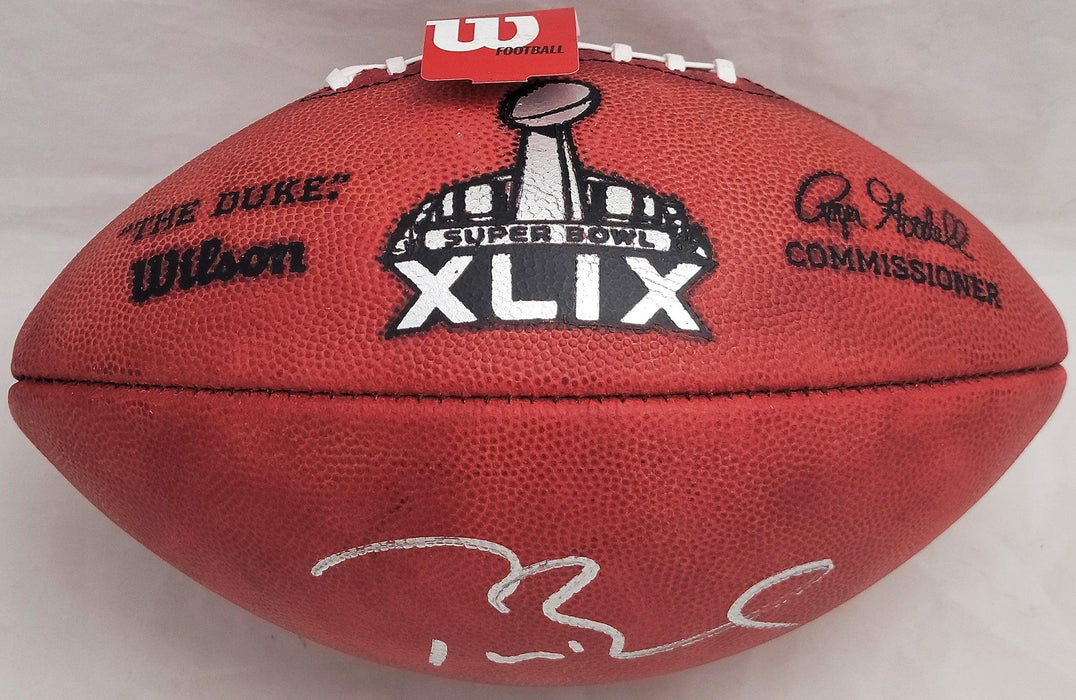 Tom Brady Autographed New England Patriots Official NFL Leather Super Bowl XLIX Logo Football Fanatics Holo Stock #206037 - RSA