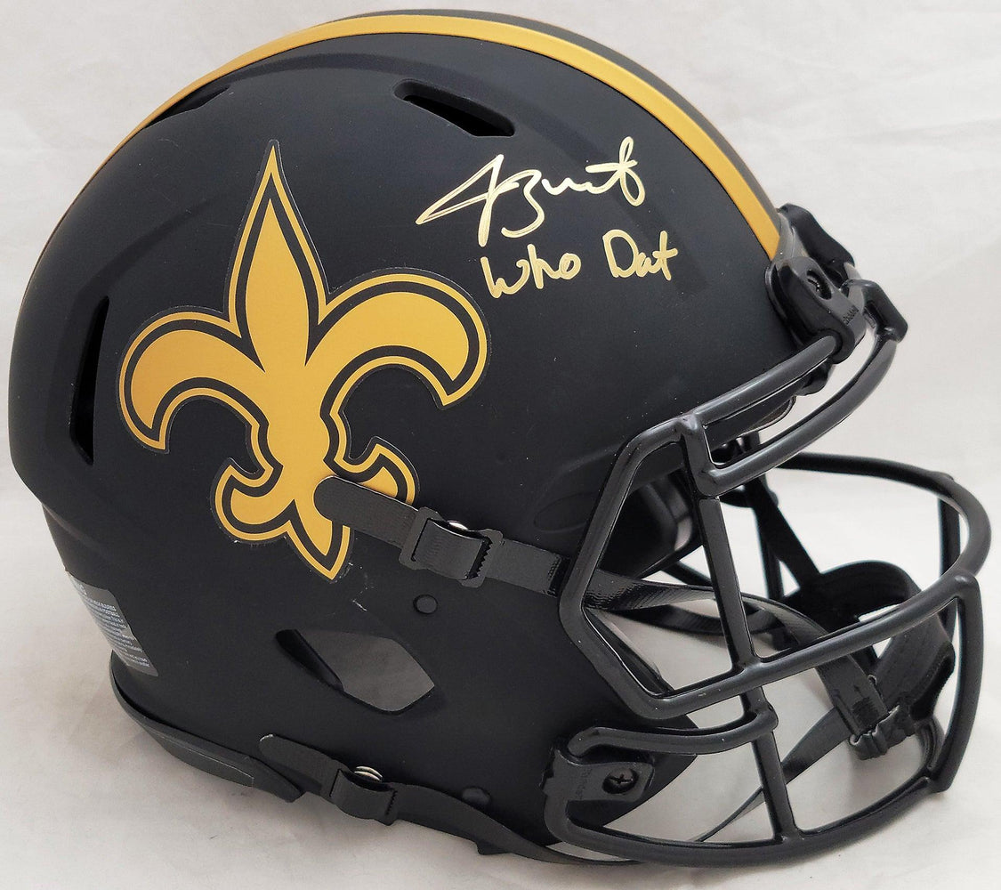 Jameis Winston Autographed New Orleans Saints Eclipse Black Full Size Replica Speed Helmet "Who Dat" Beckett BAS QR #BE17293 - RSA