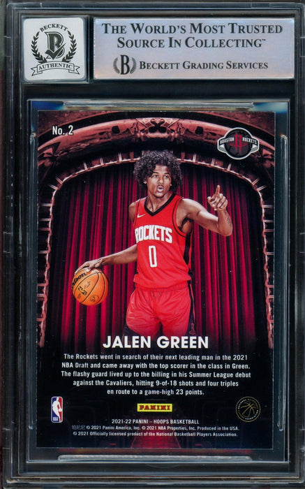 Jalen Green Autographed 2021-22 NBA Hoops Now Playing Rookie Card