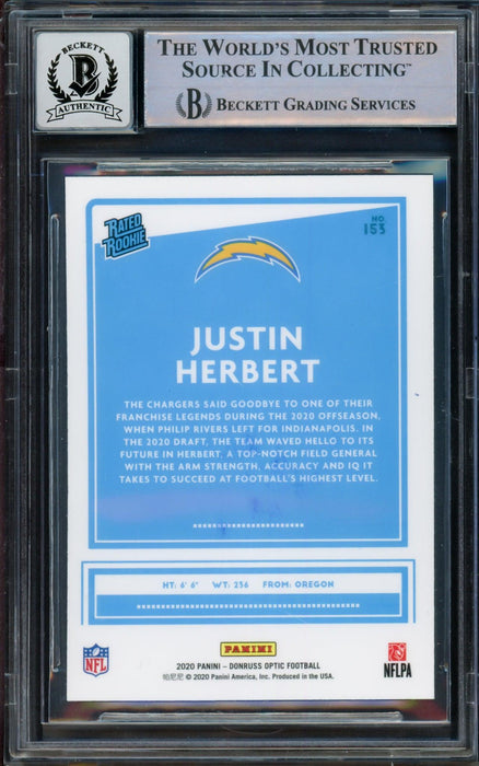 justin herbert graded rookie cards Justin Herbert Autographed 2020 Donruss Optic Rated Rookie Prizm Rooki — RSA