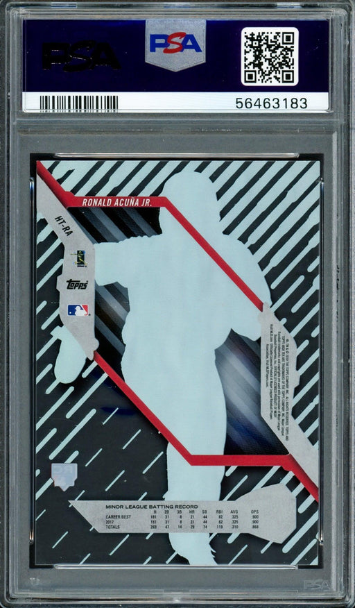 Ronald Acuna Jr. Autographed 2018 Topps High Tek Rookie Card #HT-RA Atlanta Braves PSA 8 Auto Grade Gem Mint 10 PSA/DNA #56463183 - RSA