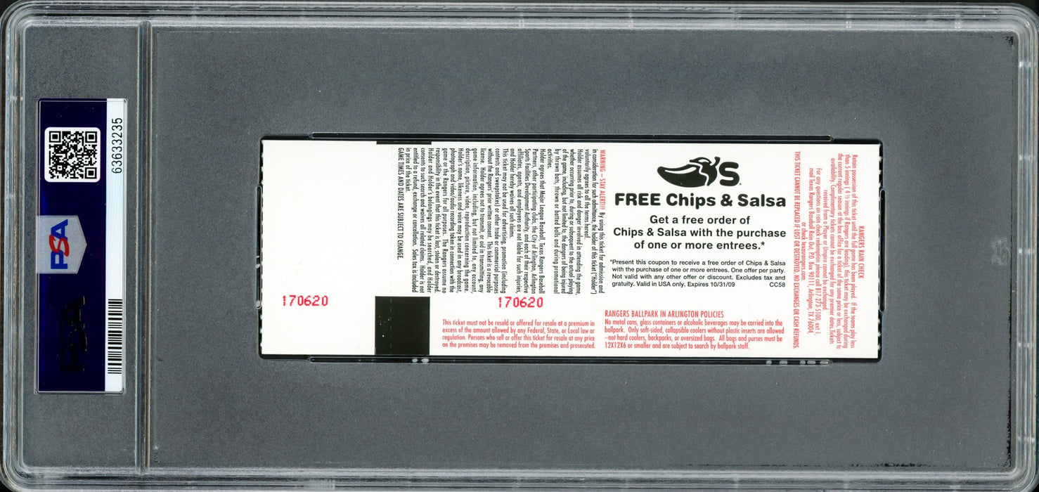 Ichiro Suzuki Autographed 2009 September 13 Game Ticket Seattle Mariners PSA 10 Auto Grade Gem Mint 10 9th Consecutive 200 Hit Seasons PSA/DNA Stock #206380 - RSA