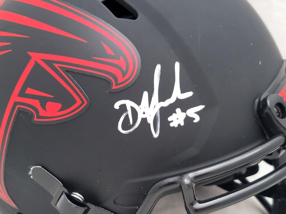 Drake London Autographed Atlanta Falcons Eclipse Black Full Size Authentic Speed Helmet Beckett BAS QR Stock #206123