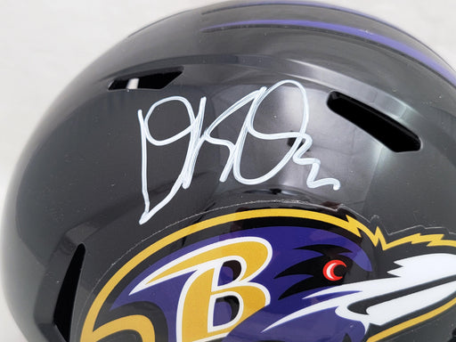 David Ojabo Autographed Baltimore Ravens Black Full Size Replica Speed Helmet Beckett BAS QR Stock #206131 - RSA