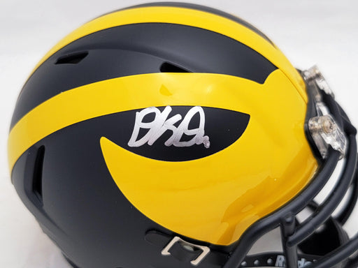 David Ojabo Autographed Michigan Wolverines Blue Speed Mini Helmet Beckett BAS QR Stock #206133 - RSA