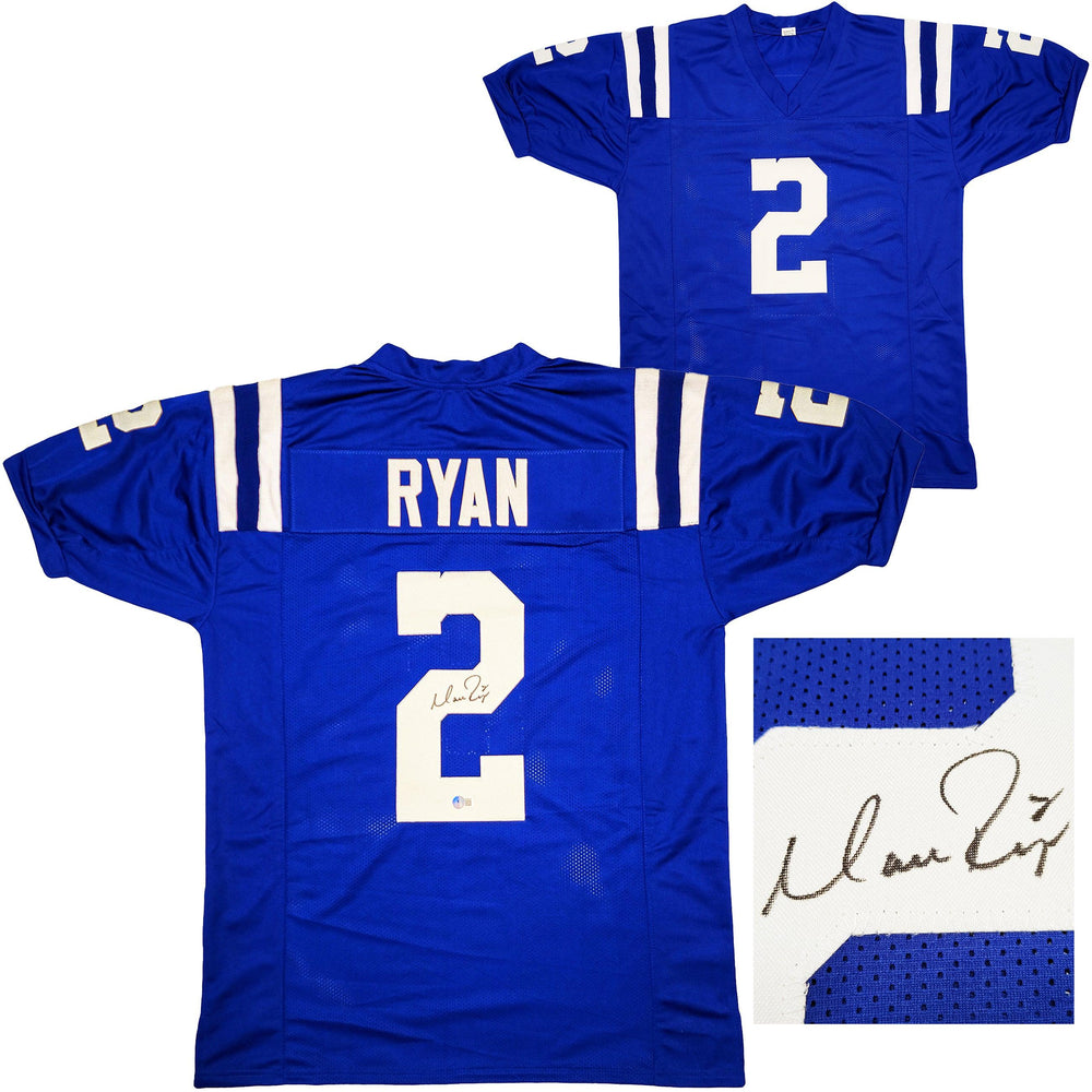 Indianapolis Colts Matt Ryan Autographed Blue Jersey Beckett BAS QR Stock #203906 - RSA