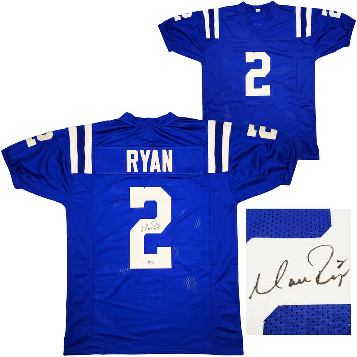 Indianapolis Colts Matt Ryan Autographed Blue Jersey Beckett BAS QR Stock #203906 - RSA