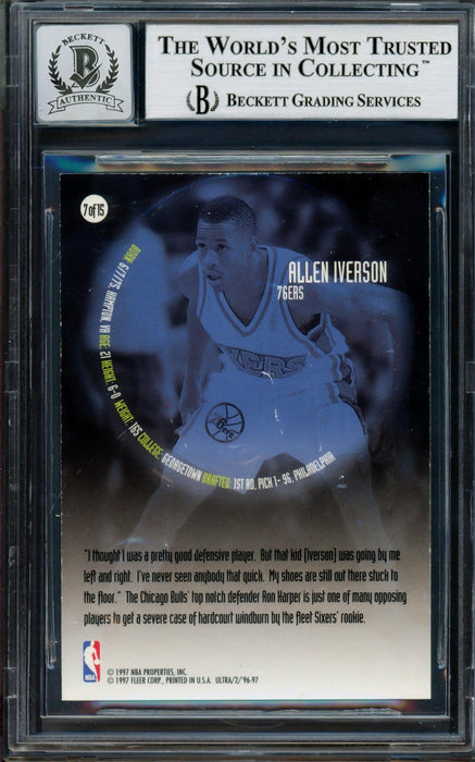 Autographed/Signed Allen Iverson Georgetown Blue College