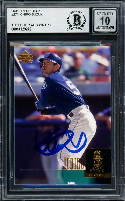スポーツ選手 ICHIRO AUTOGRAPH CARD Ichiro Suzuki Autographed 2001 Upper Deck Rookie Card #271 Seattle