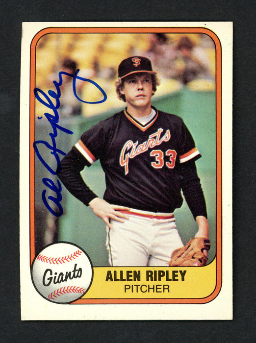 Allen Ripley Autographed 1981 Fleer Card #454 San Francisco Giants SKU # 158567 - RSA
