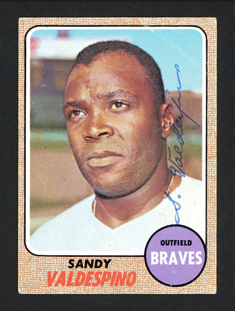 Sandy Valdespino Autographed 1968 Topps Card #304 Atlanta Braves SKU #163953 - RSA