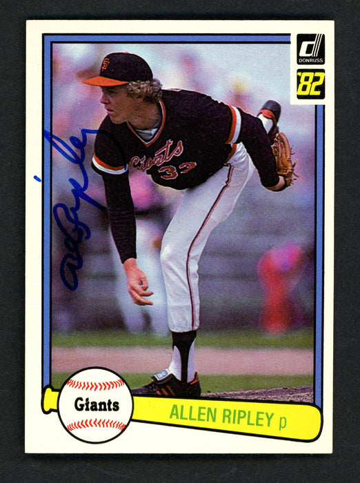 Allen Ripley Autographed 1982 Donruss Card #125 San Francisco Giants SKU # 158588 - RSA
