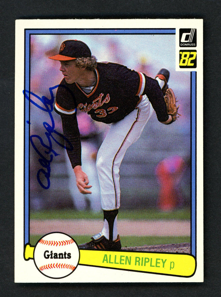 Allen Ripley Autographed 1982 Donruss Card #125 San Francisco Giants SKU # 158589 - RSA