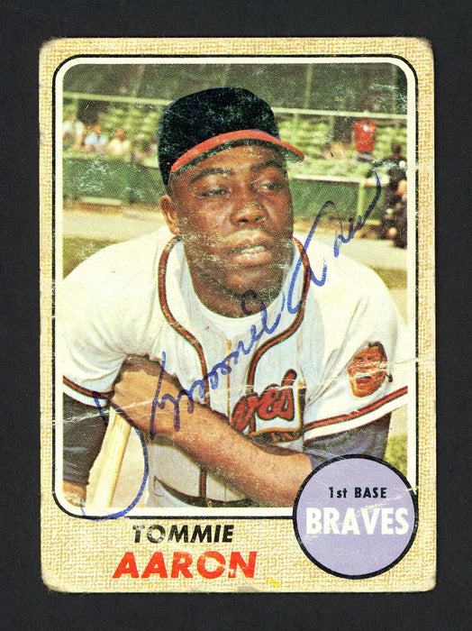Tommie Aaron Autographed 1968 Topps Card #394 Atlanta Braves SKU #164576 - RSA