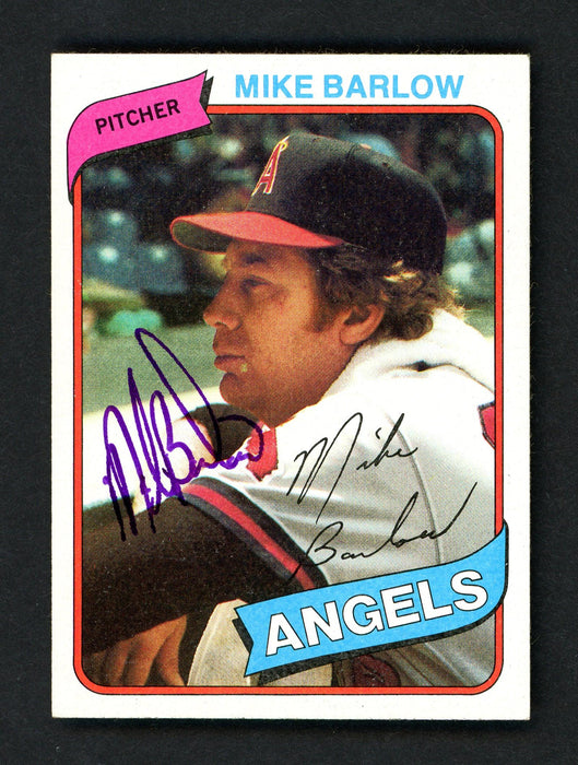 Mike Barlow Autographed 1980 Topps Card #312 California Angels SKU # 158633 - RSA