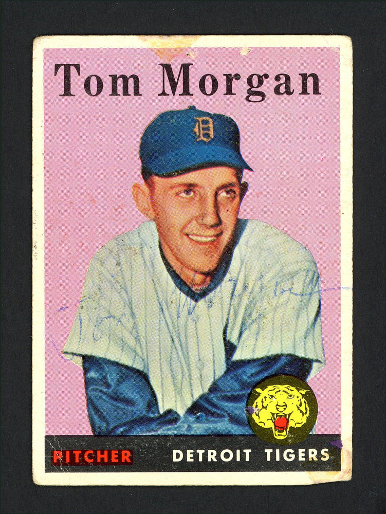Tom Morgan Autographed 1958 Topps Card #365 Detroit Tigers SKU #165155 - RSA