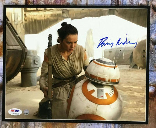 daisy ridley signed star wars the force awakens 8x10 custom framed photo display psa 7a46113 top view