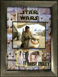 daisy ridley signed star wars the force awakens 8x10 custom framed photo display psa 7a46113 certificate of authenticity