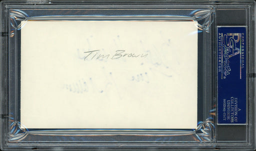 Tim Brown Autographed 3x5 Index Card Oakland Raiders "Best Wishes" PSA/DNA #83721318 - RSA