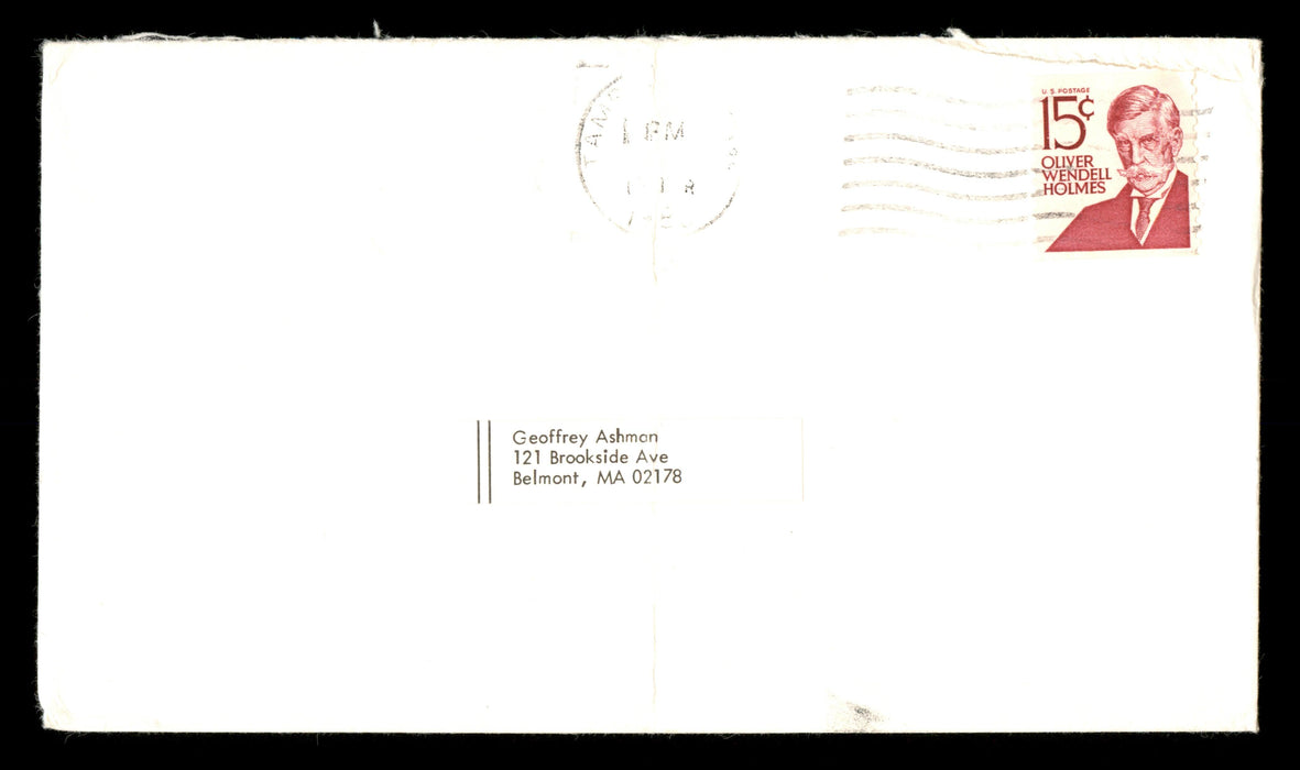 Fred "Freddie" Lindstrom Autographed 3.5x6.5 Envelope Cincinnati Reds SKU #196219 - RSA