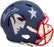 Mac Jones Autographed New England Patriots AMP Blue Full Size Replica Speed Helmet Beckett BAS Witness Stock #206519 - RSA
