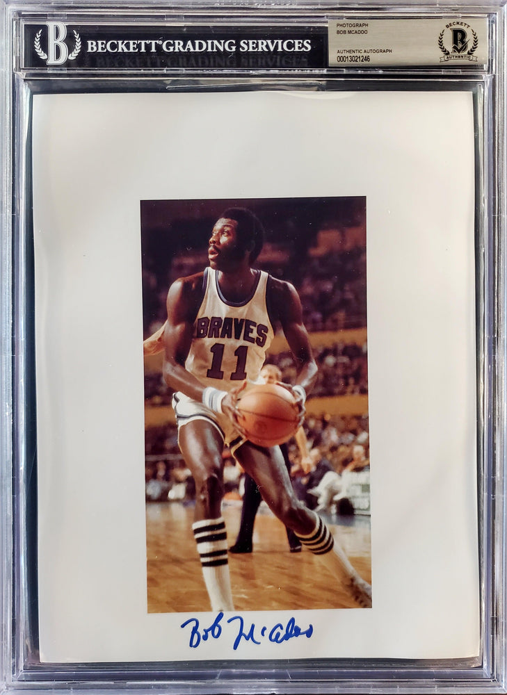 Bob McAdoo Autographed 8.5x11 Photo Sheet Buffalo Braves Beckett BAS Stock #196062 - RSA