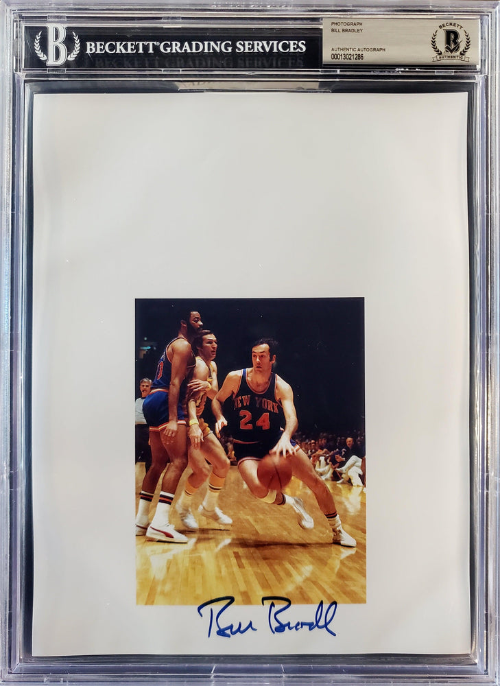 Bill Bradley Autographed 8.5x11 Photo Sheet New York Knicks Beckett BAS Stock #196065 - RSA