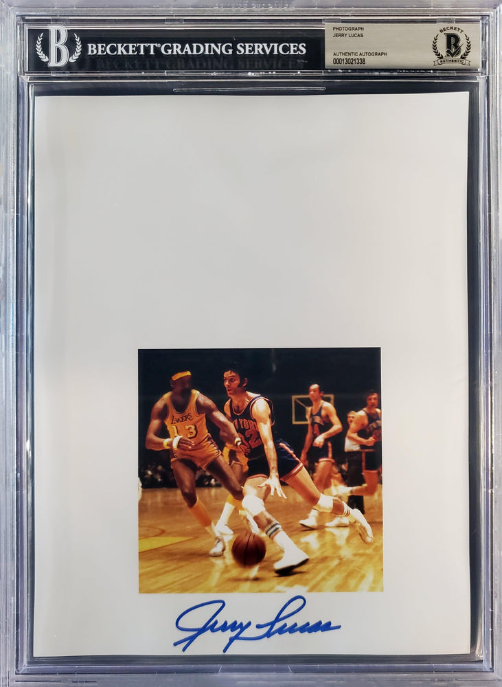 Jerry Lucas Autographed 8.5x11 Photo Sheet New York Knicks Beckett BAS Stock #196070 - RSA