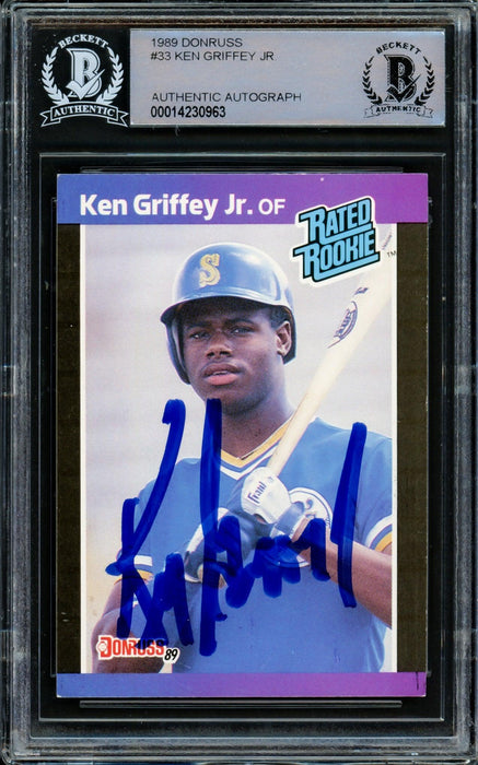 Ken Griffey Jr. Autographed 1989 Donruss Rookie Card #33 Seattle Mariners Vintage Signature Beckett BAS #14230963 - RSA