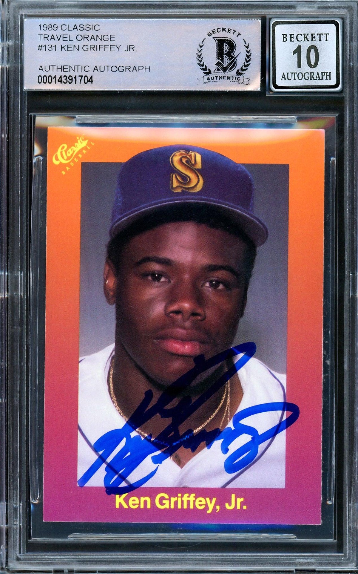 Ken Griffey Jr. Autographed 1989 Classic Travel Orange Rookie Card