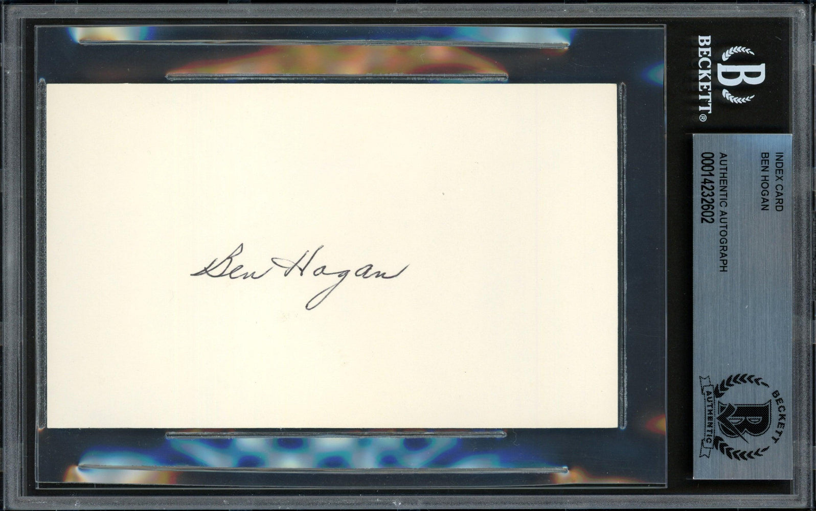 Ben Hogan Autographed 3x5 Index Card Beckett BAS #14232602 - RSA