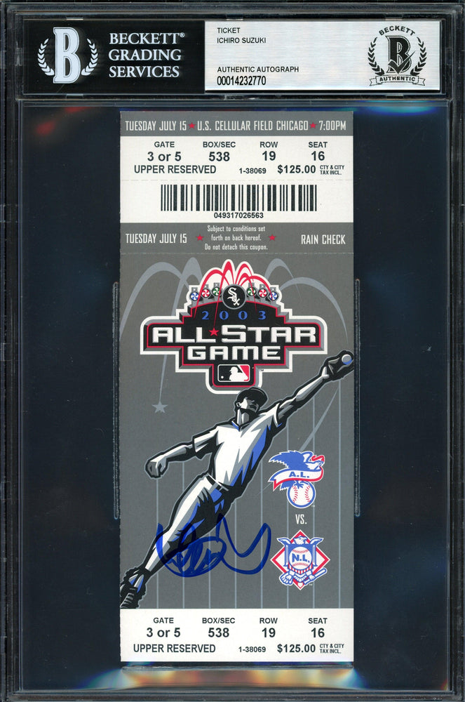 Ichiro Suzuki Autographed 2003 All Star Game Ticket 2003 All Star Game Ticket Seattle Mariners Beckett BAS #14232770 - RSA