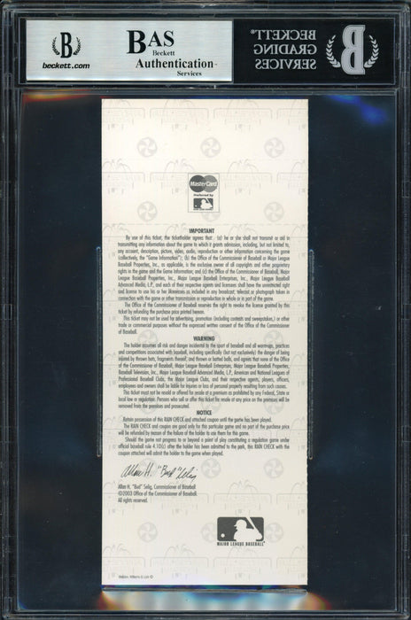 Ichiro Suzuki Autographed 2003 All Star Game Ticket 2003 All Star Game Ticket Seattle Mariners Beckett BAS #14232770 - RSA