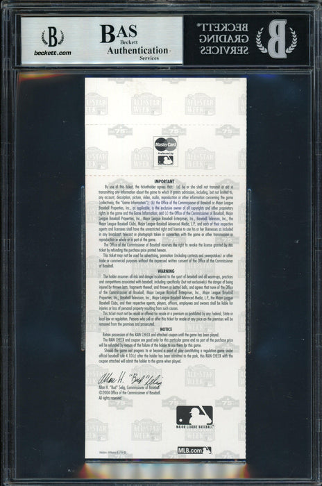Ichiro Suzuki Autographed 2004 All Star Game Ticket 2004 All Star Game Ticket Seattle Mariners Beckett BAS #14232771 - RSA