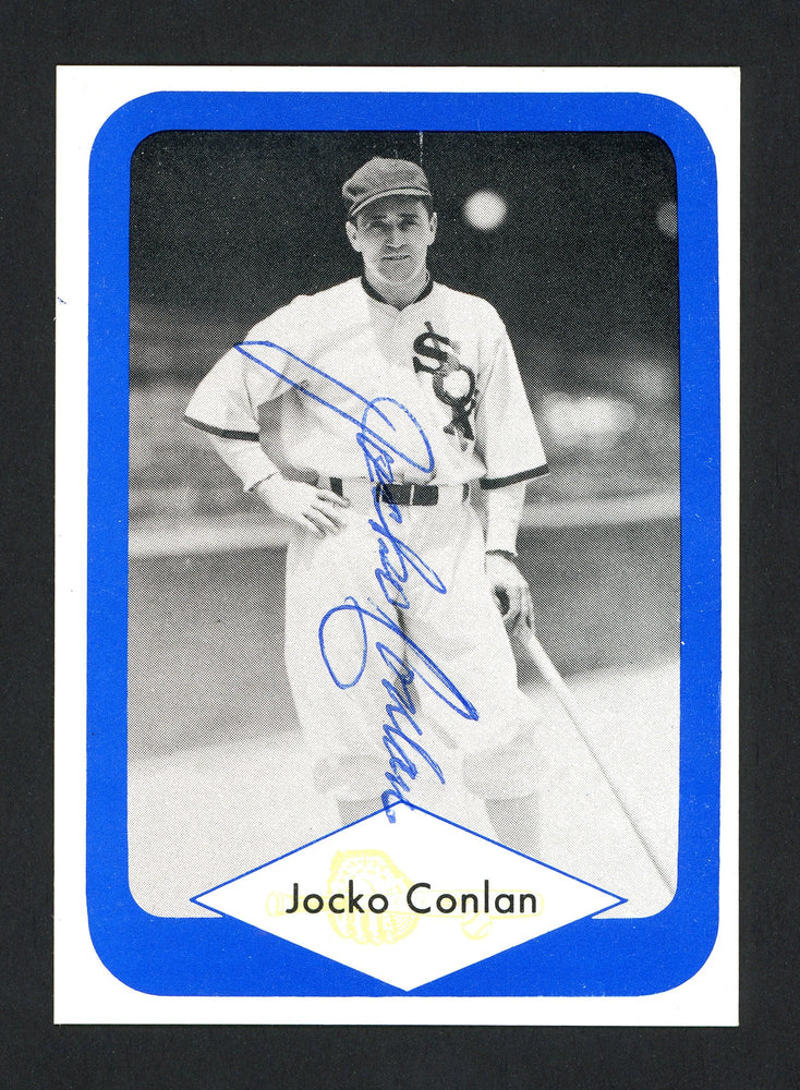 Jocko Conlan Autographed 1975 Great Plains Great Card #3 Chicago White Sox SKU #160435 - RSA