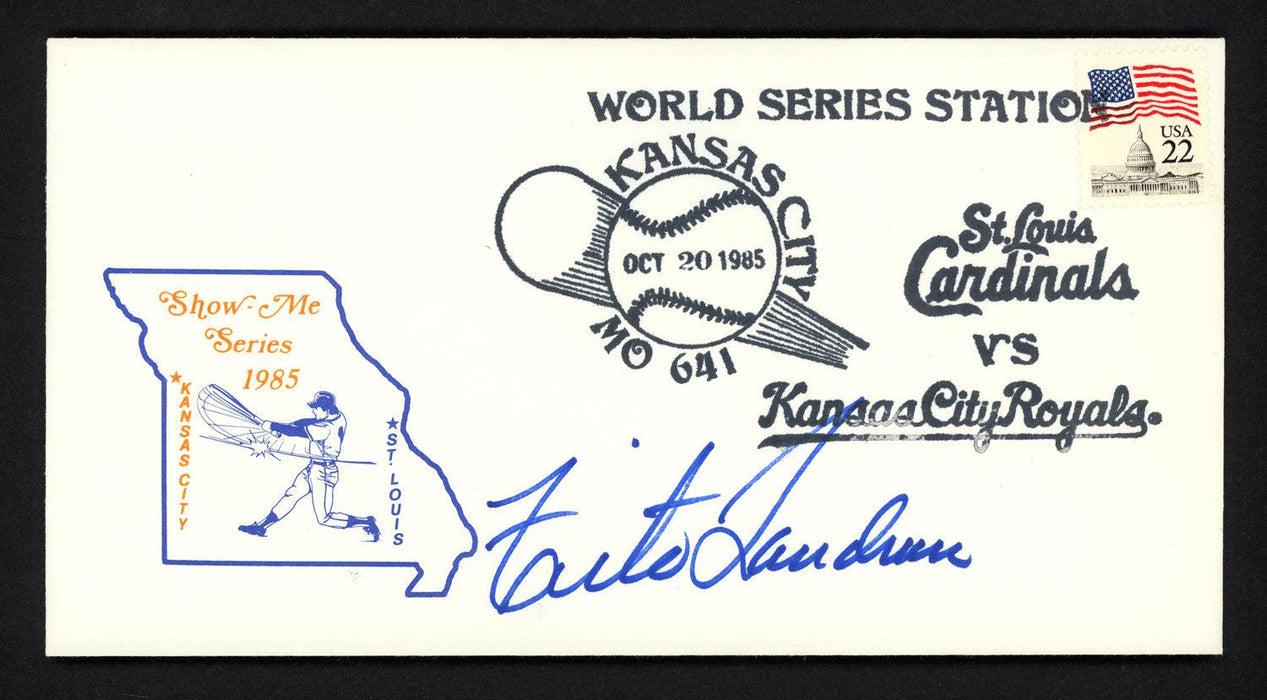 Tito Landrum Autographed First Day Cover St. Louis Cardinals 1985 World Series SKU #157203 - RSA
