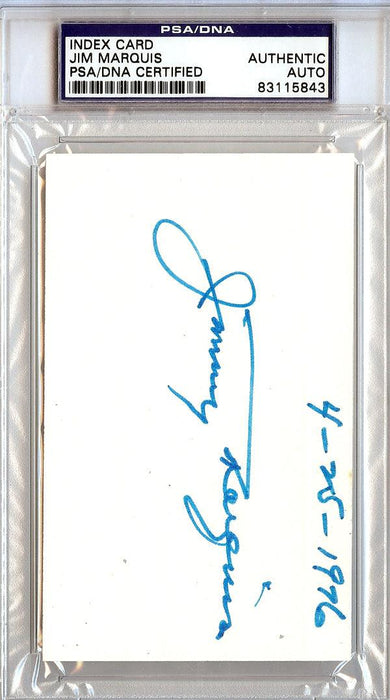 Jim Marquis Autographed 3x5 Index Card New York Yankees PSA/DNA #83115843 - RSA