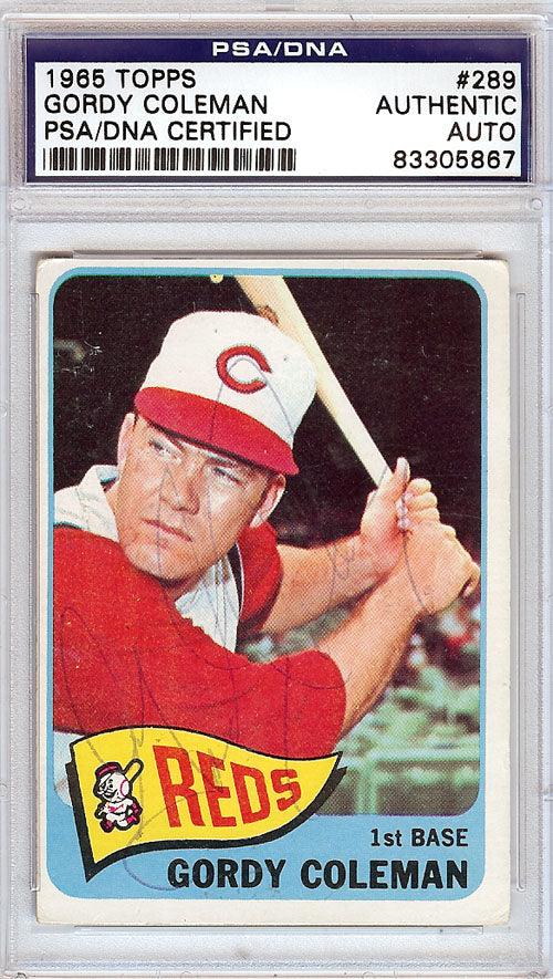 Gordy Coleman Autographed 1965 Topps Card #289 Cincinnati Reds PSA/DNA #83305867 - RSA