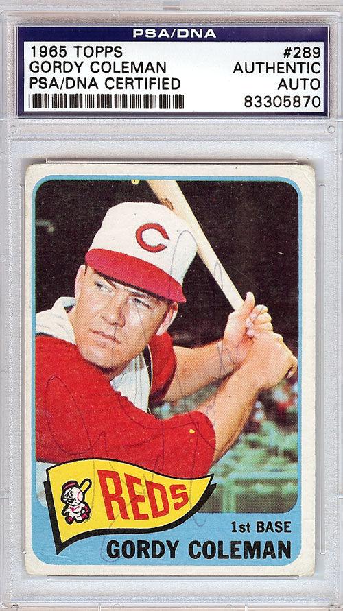 Gordy Coleman Autographed 1965 Topps Card #289 Cincinnati Reds PSA/DNA #83305870 - RSA