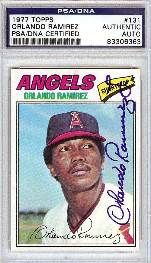Orlando Ramirez Autographed 1977 Topps Card #131 California Angels PSA/DNA #83306363 - RSA