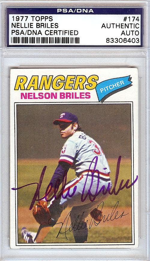 Nellie Briles Autographed 1977 Topps Card #174 Texas Rangers PSA/DNA #83306403 - RSA