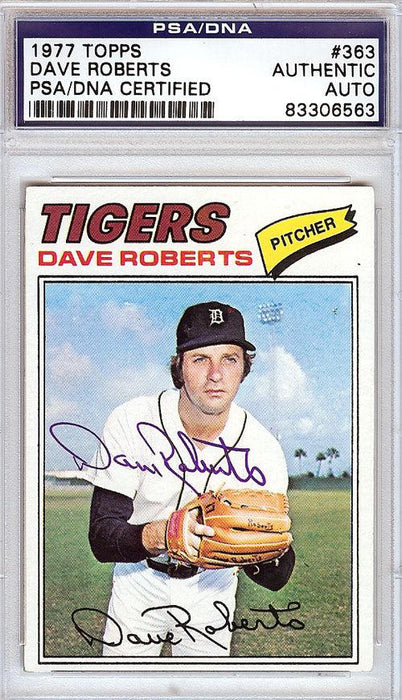 Dave Roberts Autographed 1977 Topps Card #363 Detroit Tigers PSA/DNA #83306563 - RSA