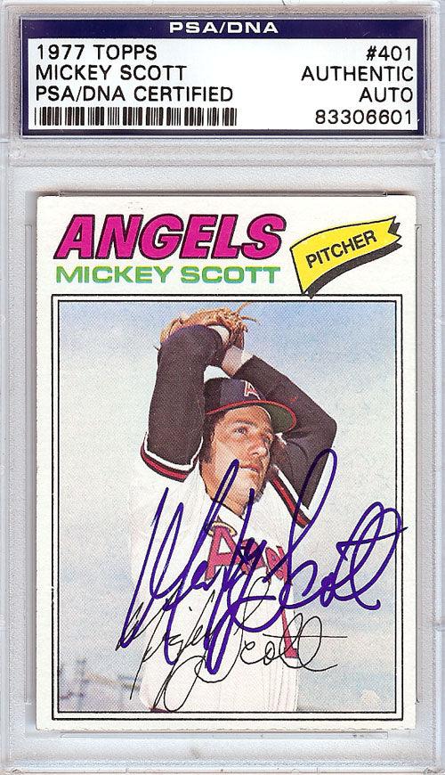 Mickey Scott Autographed 1977 Topps Card #401 California Angels PSA/DNA #83306601 - RSA
