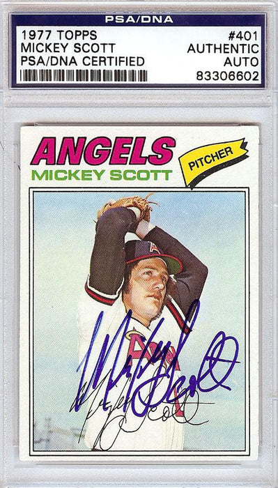 Mickey Scott Autographed 1977 Topps Card #401 California Angels PSA/DNA #83306602 - RSA