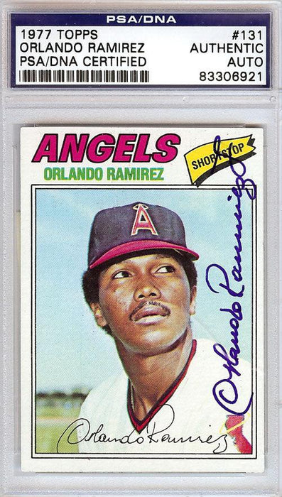 Orlando Ramirez Autographed 1977 Topps Card #131 California Angels PSA/DNA #83306921 - RSA