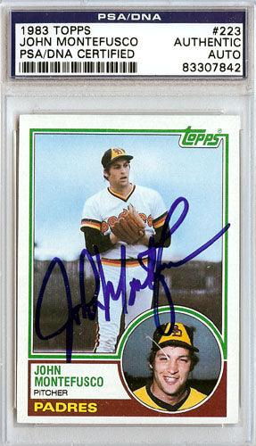 John Montefusco Autographed 1983 Topps Card #223 San Diego Padres PSA/DNA #83307842 - RSA