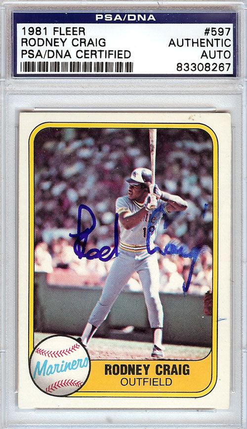 Rodney Craig Autographed 1981 Fleer Card #597 Seattle Mariners PSA/DNA #83308267 - RSA