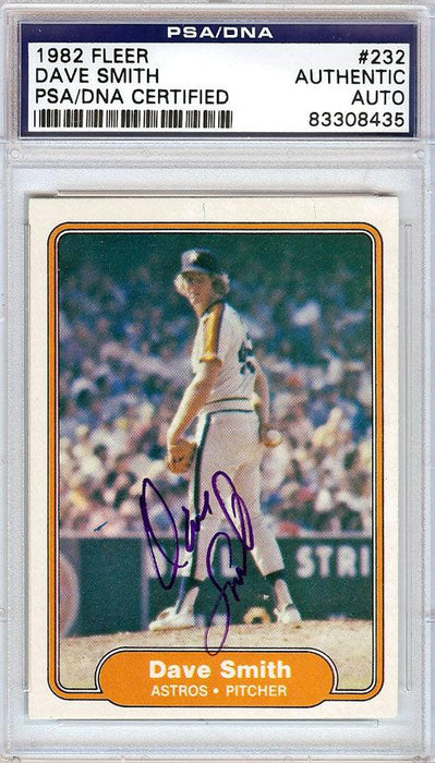 Dave Smith Autographed 1982 Fleer Card #232 Houston Astros PSA/DNA #83308435 - RSA